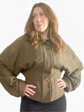 Vintage CRISCA BY ESCADA West Germany Army Green Tailored Coat 1990s